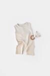 BabyCosy Salopeta fara maneci si pantaloni scurti - 100% bumbac organic - Stone, BabyCosy (Marime: 12-18 Luni) (BC-CSYW1006-12)