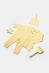 BabyCosy Set 3 piese: bluza, pantaloni si caciulita Bamboo, galben, BabyCosy, 50% bumbac+50mbus (Marime: 6-9 luni) (BC-CSYB9002-6)