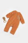 BabyCosy Salopeta Elefant cu maneca lunga din 80%bumbac organic si 20% poliester - Caramiziu, BabyCosy (Marime: 3-6 Luni) (BC-CSYK6054-3)