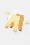 BabyCosy Set 2 pantaloni cu botosei Bamboo, galben, BabyCosy, 50%bumbac+50% bambus (Marime: 3-6 Luni) (BC-CSYB9028-3)