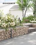  SONGMICS Cos de gabioane pentru pietre, otel galvanizat, 100x30x30cm, argintiu (EZ-GGB133)