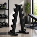 Procart Suport gantere vertical 5 nivele, organizare fitness pentru acasa si sala (STANDH5)