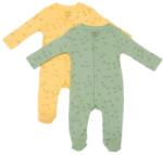 BabyCosy Set 2 salopete lungi Printed, BabyCosy, 50% modal+50% bumbac, Lamaie/Verde (Marime: 0-3 Luni) (BC-CSYM11423-0)