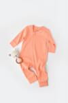 BabyCosy Salopeta cu fermoar cu maneca lunga si pantaloni lungi - 100%bumbac organic - Roz Piersica, BabyCosy (Marime: 9-12 luni) (BC-CSY3038-9)