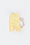 BabyCosy Salopeta fara maneci si pantaloni scurti - 100% bumbac organic - Galben, BabyCosy (Marime: 3-6 Luni) (BC-CSYW1010-3)