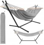 Hintaágy rúdakkal Iso Trade szürke 250 kg 200 x 150 (Hamak ogrodowy 200x150cm ze stelażem 27293)