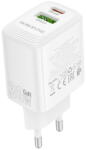 BOROFONE USB + Type-C, PD30W, QC3.0, GaN - Fuente (BN29) - White (KF2357689)