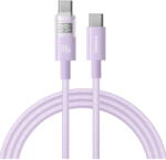 Baseus Cablu de Date cu Afisaj Digital, Type-C la Type-C, 100W, 2m - Nebula Purple (P10382702511-01) - vexio