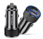 Techsuit C2 USB-A + USB-C ABS Metal 5V/3A 48W Negru (KF2353914) - vexio