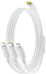 Baseus Cablu de Date Type-C la Micro-USB, Lightning, USB-C, 100W, 1.5m - Moon White (KF2349568) - vexio