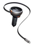 Mcdodo Incarcator pentru Masina, 80W, Dual Port, Cablu Retractabil 80cm - CC-4850 - Black (KF2358798)