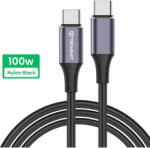 Techsuit Cablu de date Type-C la Type-C, Super Fast Charging, PD100W, 480Mbps - Techsuit (PCB018) - Black (KF2331584) - vexio