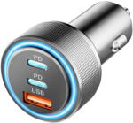 Techsuit C6 2x USB-C + USB-A PD3.0 QC3.0 65W Argintiu (KF2353918) - vexio