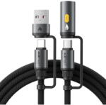 ACEFAST Cablu Multifunctional 4in1 USB/USB-C la Type-C/Bricheta Auto, 60W, 3A - (J6) - Black (KF2349374) - vexio