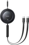 Baseus Cablu Free2Pull retractabil Fast Charging USB-C la 2x USB-C, 100W, 1.2m, Negru (E0415504) - vexio