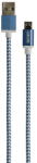 Grixx Cablu date GRIXX - Micro USB to USB, impletit, lungime 1m - albastru/alb (GRCAMUSBFMC101) - vexio