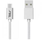 Tellur Data cable, USB to Micro USB, Nylon Braided, 1m silver (T-MLX38482)
