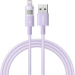 Baseus Cablu de Date cu Afisaj Digital, USB la Lightning, 2.4A, 1m - Display 2 (P10382700511-00) - Nebula Purple (P10382700511-00) - vexio