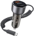 YESIDO Bricheta + cablu Lightning 1xUSB-A + 1xUSB-C PD QC3.0 50W Negru (KF2355095)