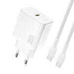 Dudao A27PCEU PD 30W GaN USB-C Wall Charger with USB-C Cable - White (A27PCEU white)