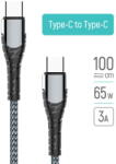 ColorWay Cablu Type-C, 65W, 1m - ColorWay (CW-CBPDCC040-GR) - Gray (KF2347553) - vexio