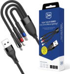 3mk Protection Cablu Alimentare 3in1, 18W, 1.2m - Hyper N-Series - Black (KF2360206) - vexio