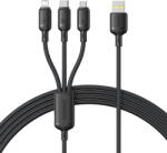 Baseus Cablu de Date USB to USB-C, Lightning, Micro-USB, 100W, 480Mbps, 1.5m - Black (KF2349575) - vexio