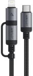 ACEFAST Cablu de incarcare Type-C la Type-C, Lightning, 60W, 3A, Fast Charging, 1.2m - (C20-01) - Black (KF2349255) - vexio