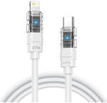 Lito Cablu de Date Fast cu Mufe Type-C, Lightning, 27W - Lito Liquid Silicone Mechanical (LD05) - White (KF2355209) - vexio