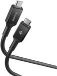 Spigen Cablu pentru Alimentare Type-C la Type-C, 100W, 5Gbps, 2m - Spigen Essential (EB10020CC) - Black (EB10020CC) - vexio