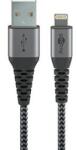 Goobay cable Lightning textile grey / silver 1, 0m - 49268 (49268) - vexio