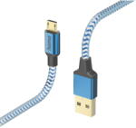 Hama 00201555 Reflective Charging Cable, USB-A - Micro-USB 1.5m Nylon blue (T-MLX57706) - vexio