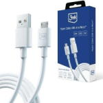 3mk Protection Cablu, USB-A la Micro-USB, 5V, 2.4A, 1.2m - Hyper - White (KF2356501) - vexio
