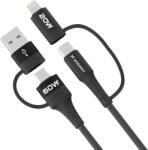Wozinsky WNBAA 4in1 2x USB Type-C/USB-A/Lightning 60W 1 m Negru (5907769308819)