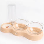Linomag Bol ortopedic dublu pentru pisici cu reumplere automata a apei, Linomag®, 500ml, 37x24x15 cm, Somon (bos)