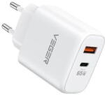 VEGER GaN 1xUSB-C +1xUSB-A 65W Alb (65W1A1C)