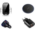 E-smartgadget Set 4 buc, Suport auto, Smart sensor, cu incarcator wireless, incarcare rapida 15W