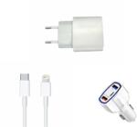  Pachet, Incarcator Fast Charge 20W pentru iPh 14, 13 pro, 12 Pro Max, Cablu de date 2m Type-C, Adaptor fast auto 7A
