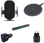QUANDE Set 5 buc, Incarcator auto fast wireless chargers, 15W, QUANDEXL, Automatic SMART sensor, negru