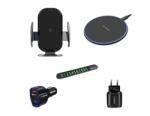 QUANDE Set 5 buc, Incarcator auto fast charge wireless chargers, 15W, QUANDEXL5, Automatic sensor, negru