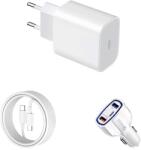 quandes Pachet, Incarcator Fast Charge 20W pentru iPhone 14, 13pro, 12 Pro Max, Cablu de date 2m 37w USB-C -Light, Adaptor fast auto 7A