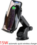 E-smartgadget Suport Wireless Telefon Masina, QI 15W, pentru iPhone Xs, Xsmax, , Telefon incarcare rapida fara fir, +Incarcator auto fast 12v, 3, 5A