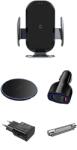 Efox Set 5buc, Incarcator Masina, Automatic Sensor, C10, fast wireless chargers, pentru Samsung, Iphone, 15W + Incarcator auto Fast 12v/3.5A + Afisare numar de telefon, pentru parcare temporara . C9
