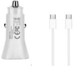 quandes Set Incarcator Auto Fast Charge 20W si Cablu de Date Fast Charge 2M Type-C-to C, 67w, Compatibil cu Apple iPhone 16 / 16Pro / 16 Pro Max/ 15 pro max