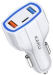KAKU Incarcator Auto cu Incarcare Rapida QC3.0, 2 Porturi USB + Type-c, Ultra Fast Charger, Incarcare rapida, Alb - KAKU - KSC-485
