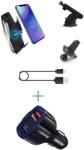 E-smartgadget Set 2 buc: Suport telefon pentru auto cu incarcare wireless QI 10W, e-smartgadget, Wireless Charger + Incarcator auto fast charge 12v/3.5A, Negru