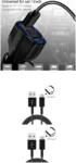 E-smartgadget Set 3 buc: 1Buc Incarcator Auto FAST CHARGER Usb 12V/3, 5A + 2 Buc Cablu date Typ C, S10, 10. +, S8, , S9+, Note 8, 9, Black, NEW, 7A