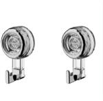 quandes Set 2buc, Carlig cu ventuza cu vid puternic, fara urme, autoadeziv, fara perforare, 98 X 58 X41mm, Quandes, negru