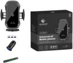 quandes Set 3 buc, suport auto cu incarcare wireless 15w super fast charge, Automatic sensor, Quandes®, universal, Samsung, IPhone, xiaomi - quandes - 155,00 RON