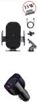 E-smartgadget Incarcator Wireless Auto, QI 15W, pentru iPhone 11, X Xs Max Samsung s10, s8, 9 +, 10, Note 10, 10+, 8, 9, Telefon incarcare rapida fara fir, +Incarcator auto fast 12v, 3, 5A